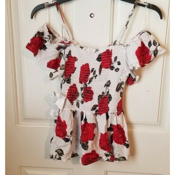Almost Famous Tops - Almost Famous Top Floral Peplum CraveFame Shirt New with Tags, Junior's Size Med
